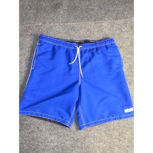 Tommy Hilfiger Trunk Shorts Men's L Blue Thermal Lined Contrast Stitch Tie Waist